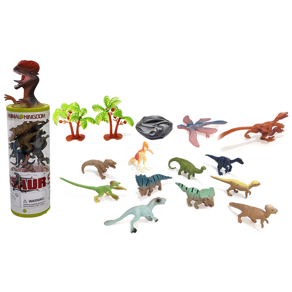 Dinosaur 3" Figurines Tube, Comes in Display Set of 6 Tubes