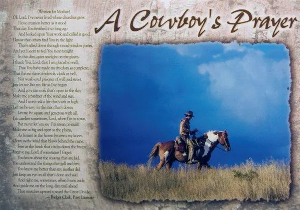 A Cowboy's Prayer Postcard