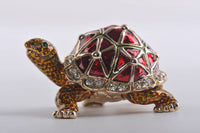 Amber and Red Turtle Trinket Box