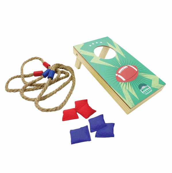 2-in-1 Cornhole & Beer Ring Toss Tabletop Game Set