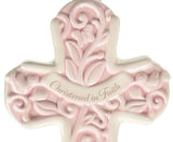 Christened in Faith Pink Cross, 5.75"