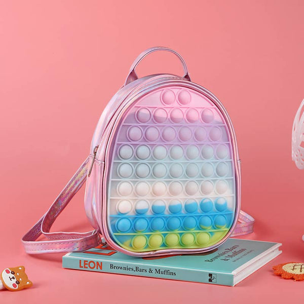 Pop Backpack / Lunch bag Shimmer Pink / Rainbow Pops