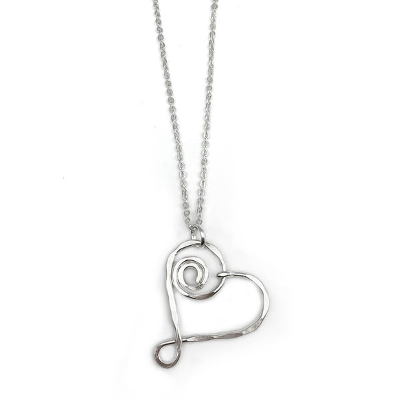 Silver Plated Pendant Necklace - Larger Size Heart