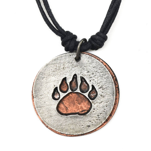 Pewter Necklace - Bear Paw Print