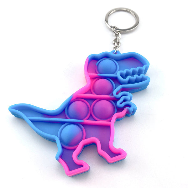 TRex Pop It Keychain - Pink & Blue