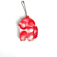 Small Spaceman Pop It Keychain - Red & White
