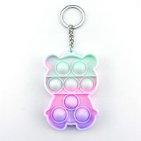 Bear Pop It Keychain - Pastel
