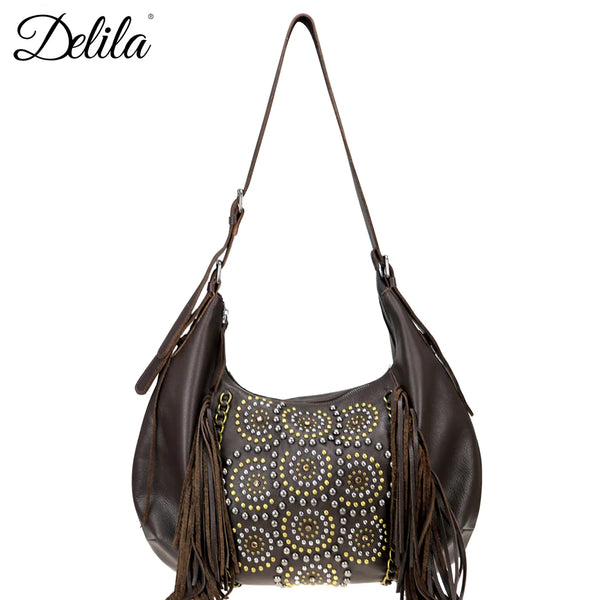 Montana West Delila 100% Genuine Leather Collection Hobo - Coffee