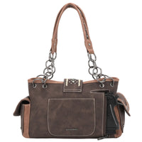 Montana West Concho Collection Concealed Carry Satchel - Coffee