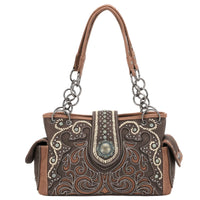 Montana West Concho Collection Concealed Carry Satchel - Coffee
