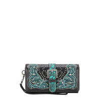 Montana West Cut-Out/Buckle Collection Wallet - Black