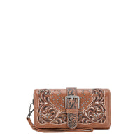 Montana West Cut-Out/Buckle Collection Wallet - Brown