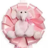 Girl Baby Announcement Ribbon Elephant
