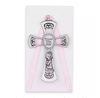 Protect This Child Pewter Crib Cross - Girl
