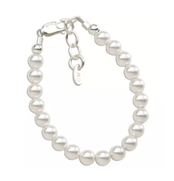 Sterling Silver White Swarovski Pearl Baby Bracelet