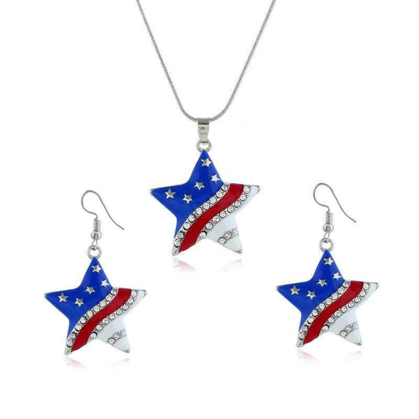 National Flag Star Earring & Necklace Set
