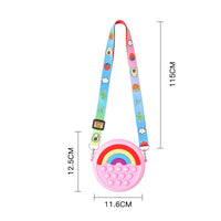 Rainbow Pop Bag Push Bubble Fidget Toy Round Kids Bag