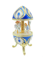 Blue Musical Carousel with Royal Horses