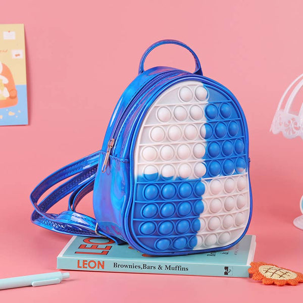 Pop Backpack / Lunch bag Shimmer Blue / Blue & White Pops