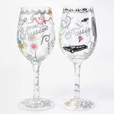 Lolita Wedding Gift Set 2 Glasses Bride Groom - Shower Gift