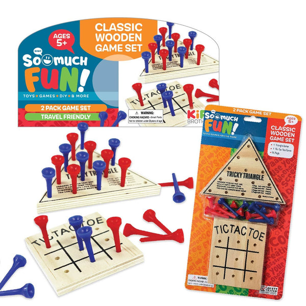 SO MUCH FUN! CLASSIC WOODEN GAMES 2 PACK 12 PIECES PER PACK