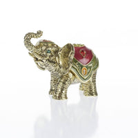 Gold Elephant Trinket Box Decorated with Swarovski Crystals