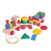 Wooden Train Sorter and Stacking Toys