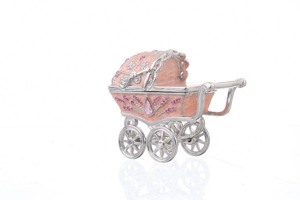 Pink Baby Carriage Trinket Box