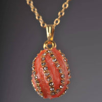 Salmon Spiral Egg Pendant Necklace