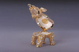 Golden Elephant With Crystals Trinket Box