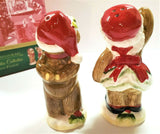 Fitz & Floyd Reagan White House Christmas Teddy Bears Salt & Pepper Shakers
