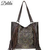 Montana West Delila 100% Genuine Leather Collection Tote