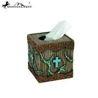 Montana West Wood Like Tooled Leather Resin Tissue Holder