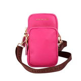 Montana West Real Leather Cellphone Crossbody Bag- Hot Pink