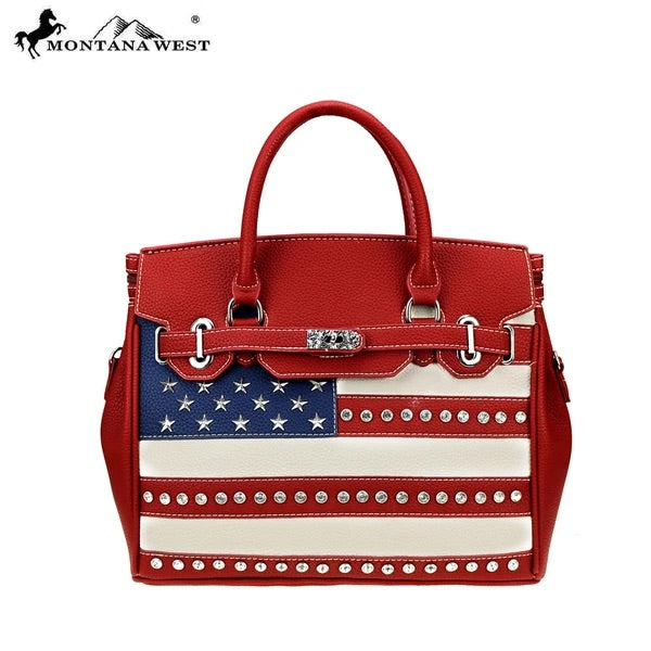 Montana West American Pride Collection Tote/Crossbody Red