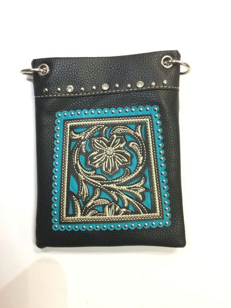 Montana West Crossbody Bag Embroidered Flower - Black