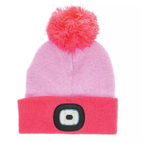 Kids Night Owl Rechargeable LED Beanie - Pink