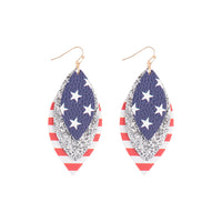 4th of July American Flag Layered Earrings