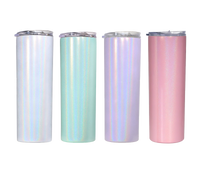 20OZ SHIMMER STAINLESS STEEL TUMBLER WITH STRAW & LID