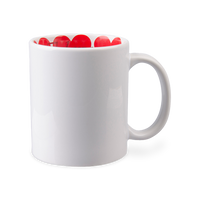 11oz Custom White Mug With Heart Design Inside